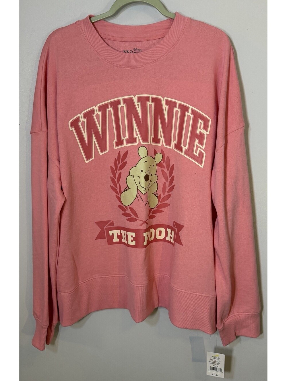 NWT Disney Winnie The Pooh Pink Pullover Crewneck Sweatshirt Juniors Plus XL